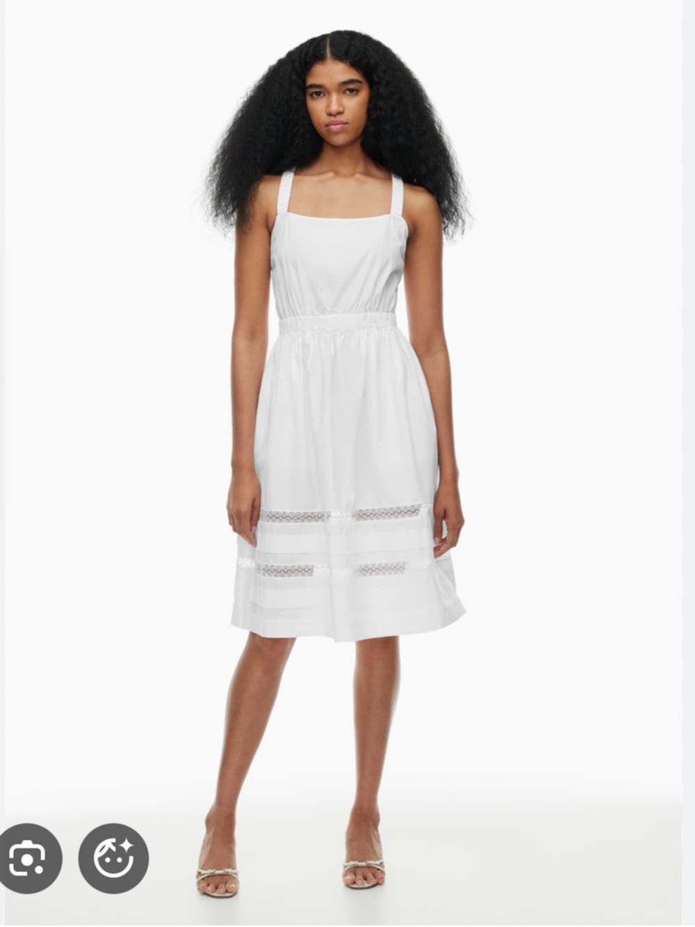 NWT Aritzia Wilfred Coronation poplin White Midi Sundress Lace Insets new